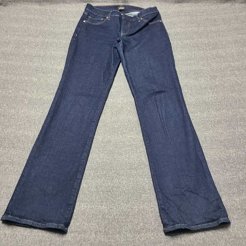Express Editor Boot Jeans Women 6R Blue Excellent Low Rise Dark Wash Stretch
